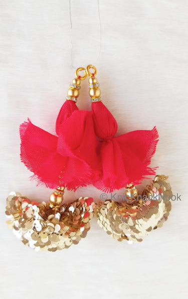 Red / Blue Art Silk Latkan